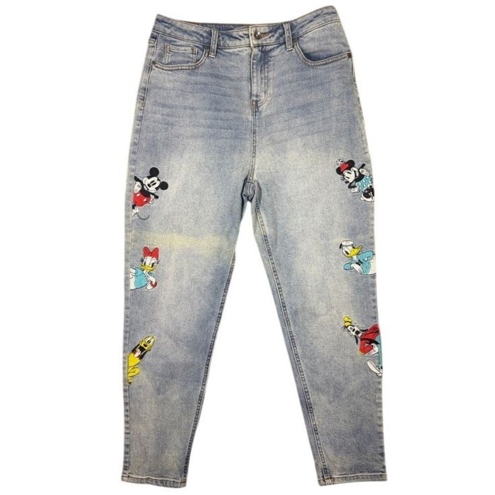 Disney‎ Mickey & Friends VTG Women's High Rise Mom Jeans Light Wash Blue Size 9